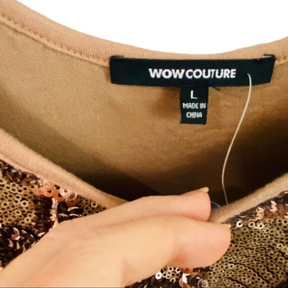 Wow Couture Sequin Cocktail Mini Dress Size Large - Picture 2 of 7